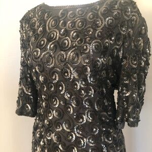 Black Silk Beaded Dress